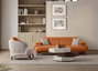 Atelier Del Sofa Bonjo Walnut - Sofá de 3 plazas Rojo azulejo